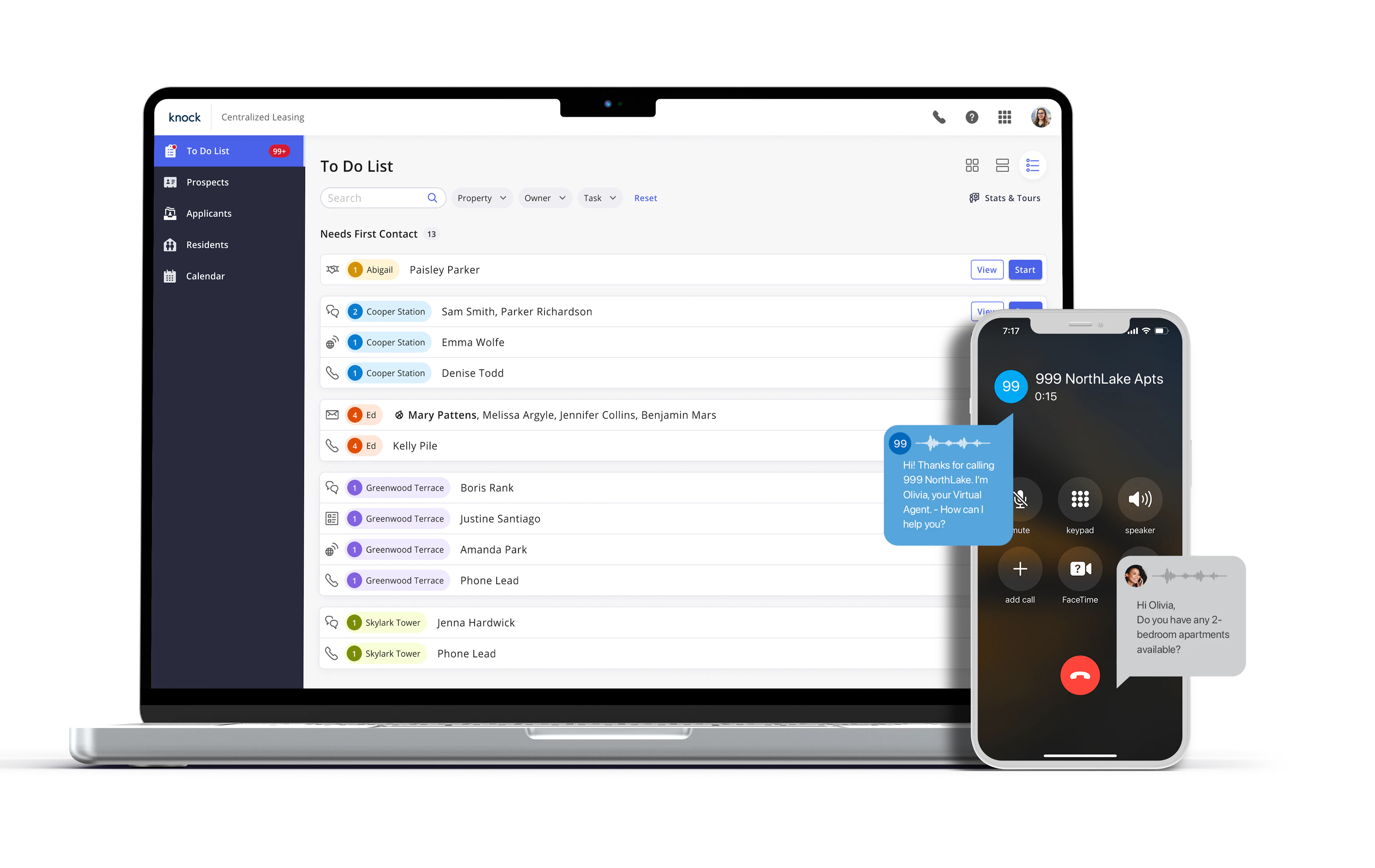 screenshot of Knock CRM